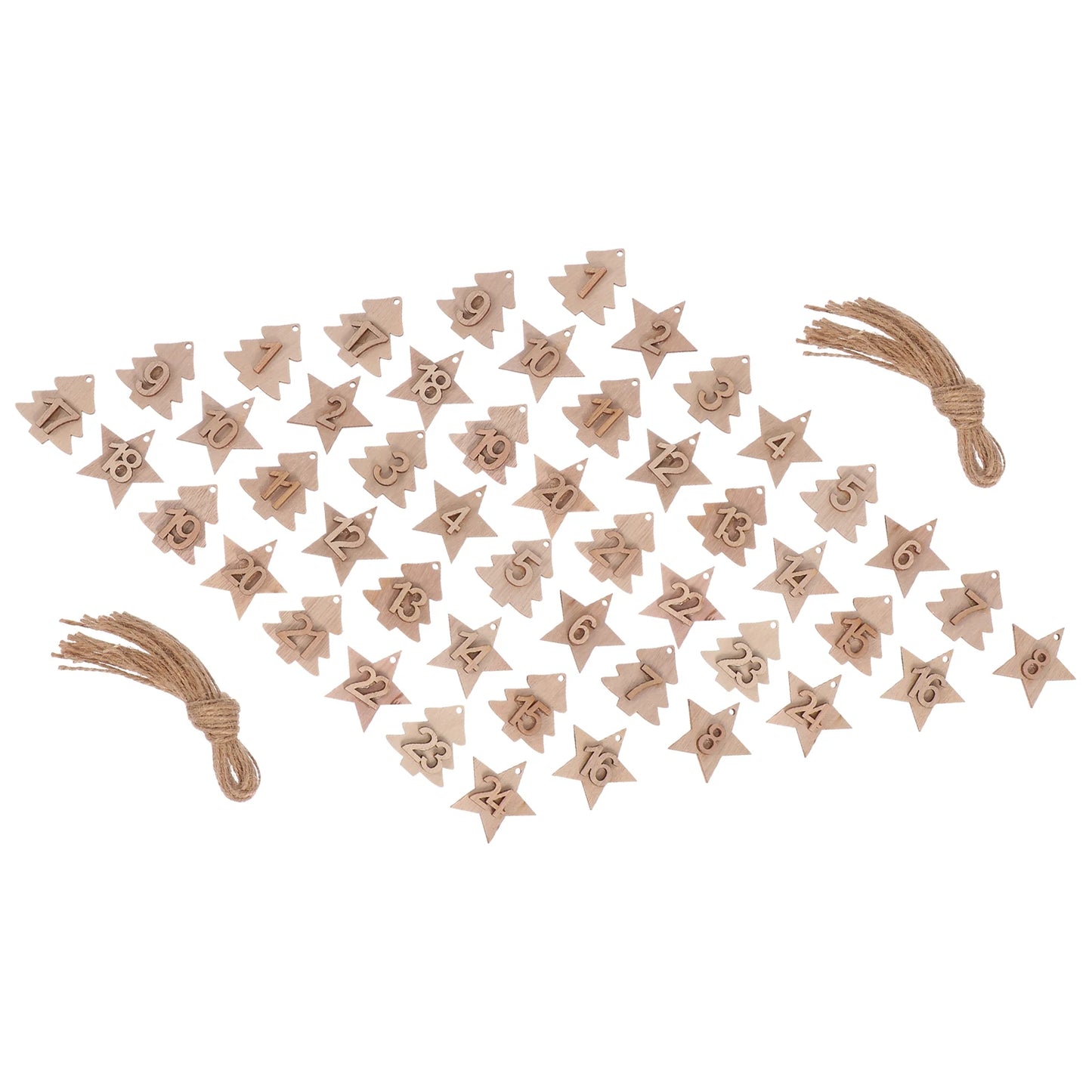 Christmas Calendar Wooden Pendants