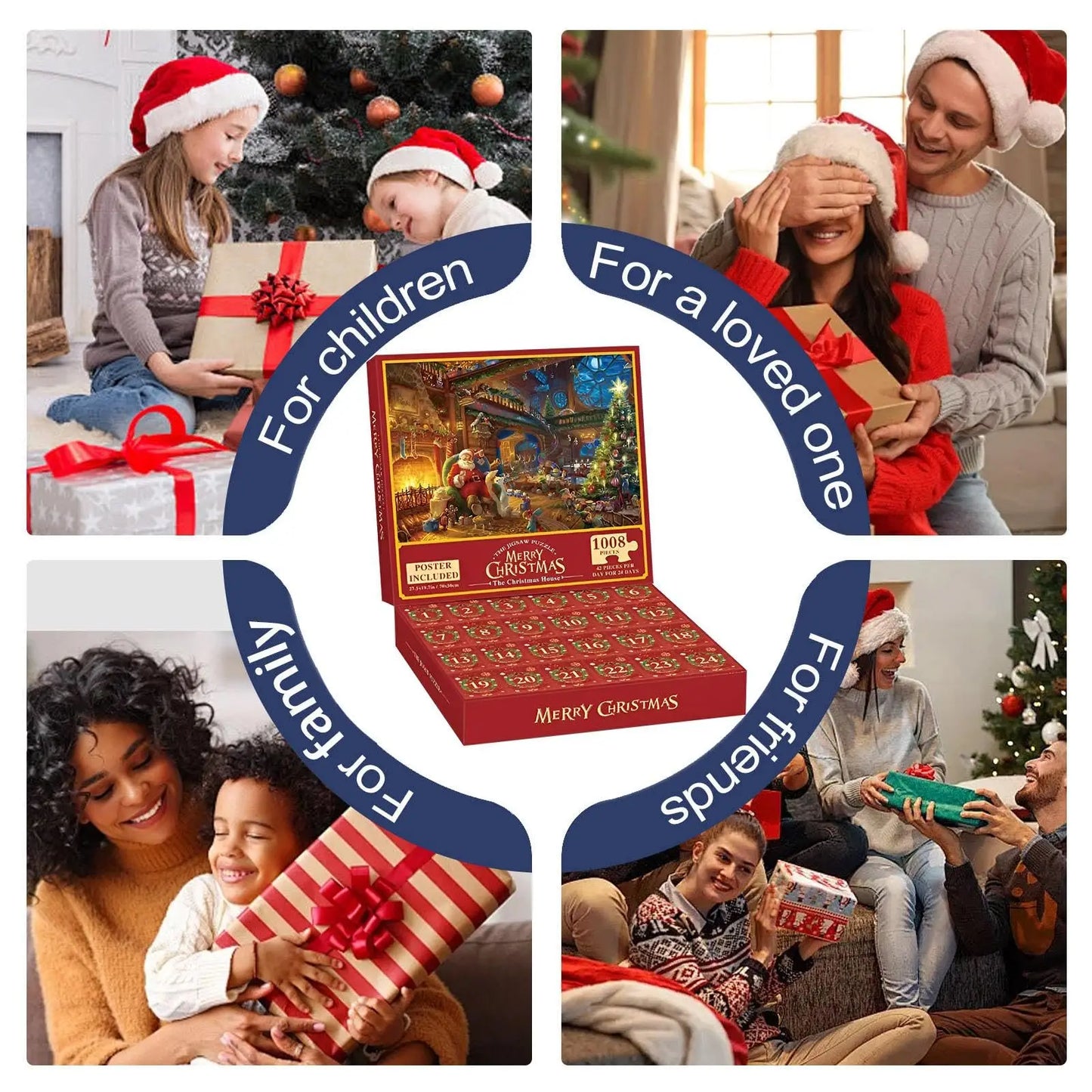 Christmas Countdown 24 Days | Puzzle 1008PCS | Christmas Gift for Children/Adults