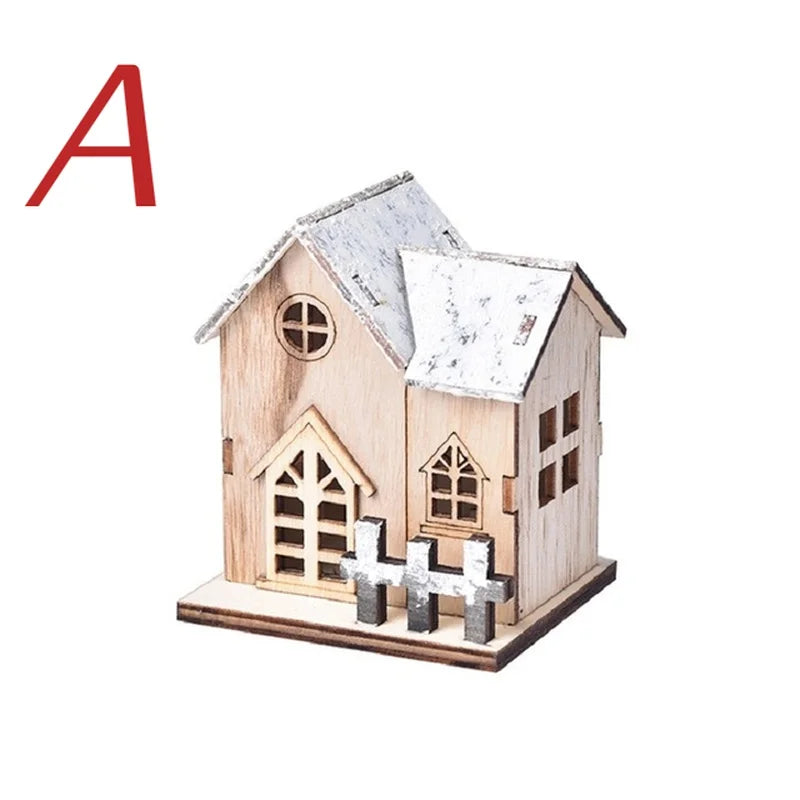 Christmas LED Light Wooden House | Merry Christmas Decorations for Home