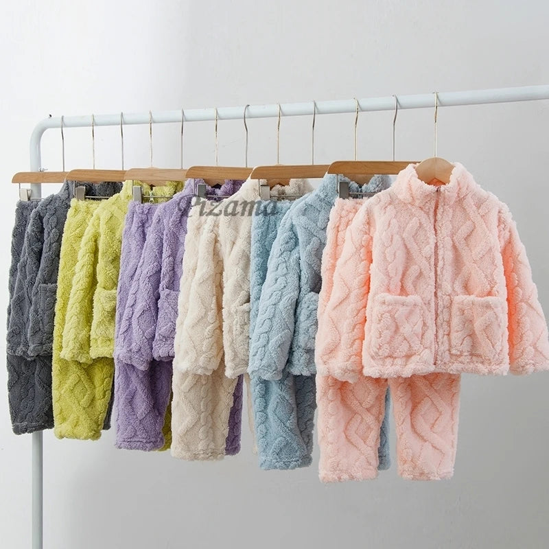 Winter Warm Pyjama Sets Kids Clothing Sets