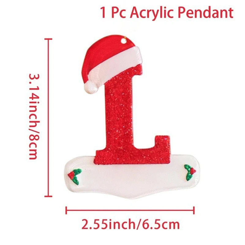 Christmas Acrylic Letter Pendant