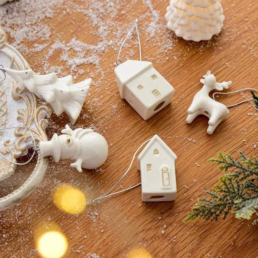 Christmas Ceramic House | Christmas Tree Charms Decoration