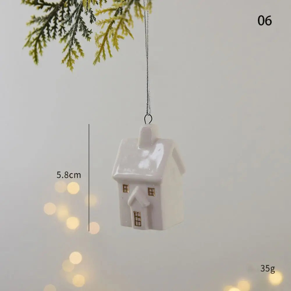 Christmas Ceramic House | Christmas Tree Charms Decoration