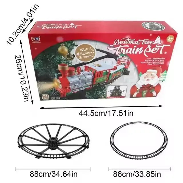 Christmas Realistic Electric Train Set | Easy To Ass-emble | Safe For Kids | Home Decoration