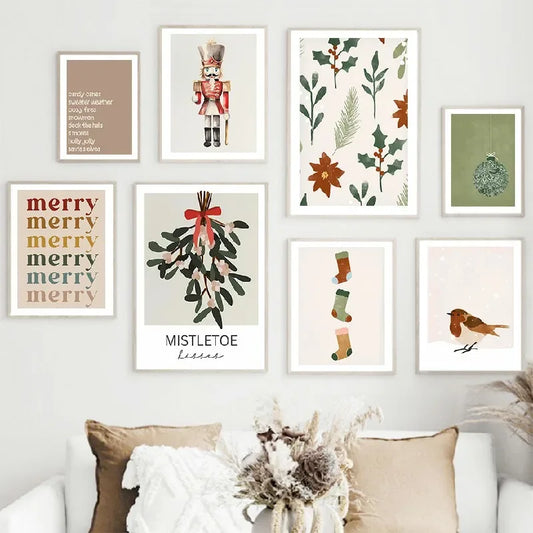 Christmas Modern Holiday Minimalist Xmas Wall Art