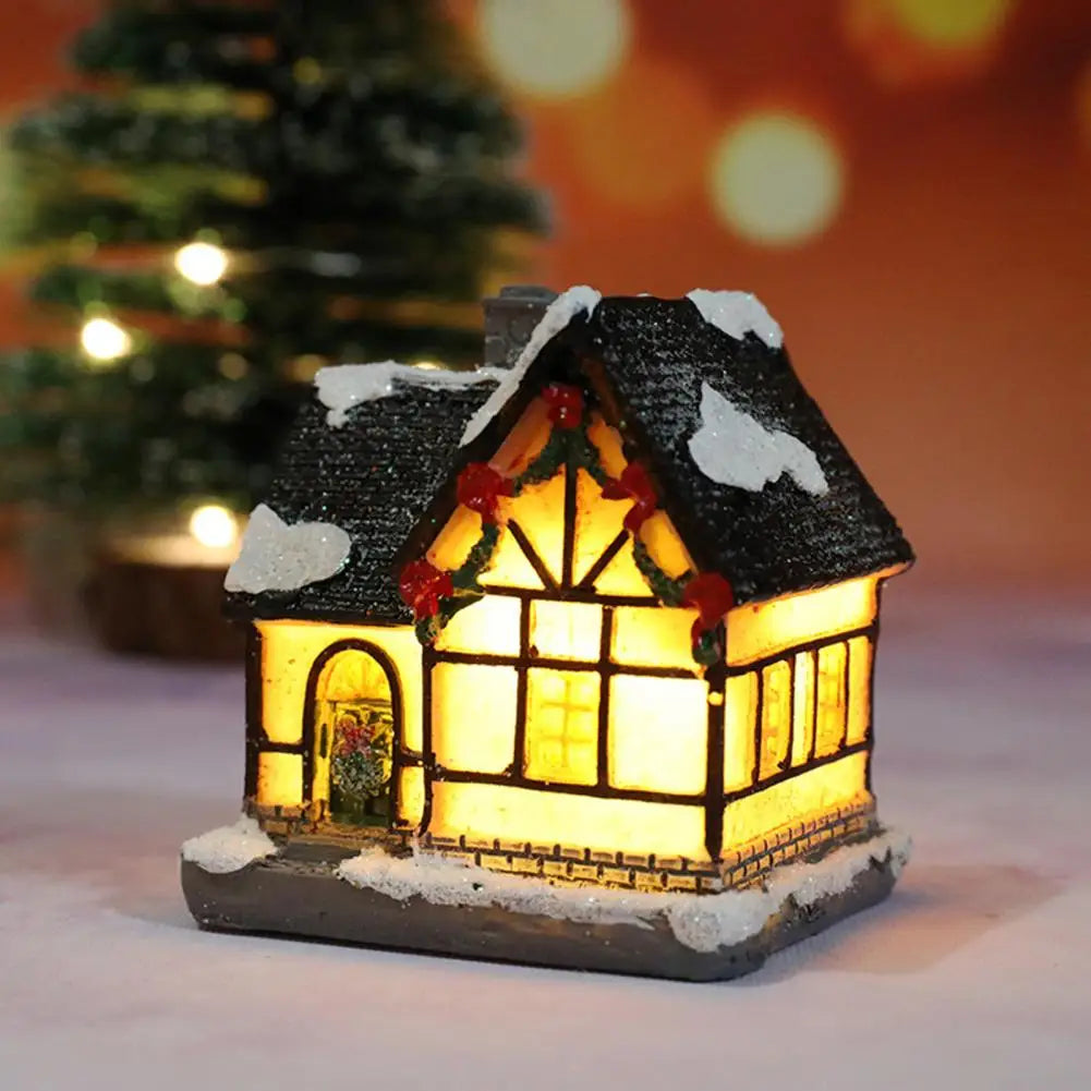 Christmas LED Snow Covered House Decoration