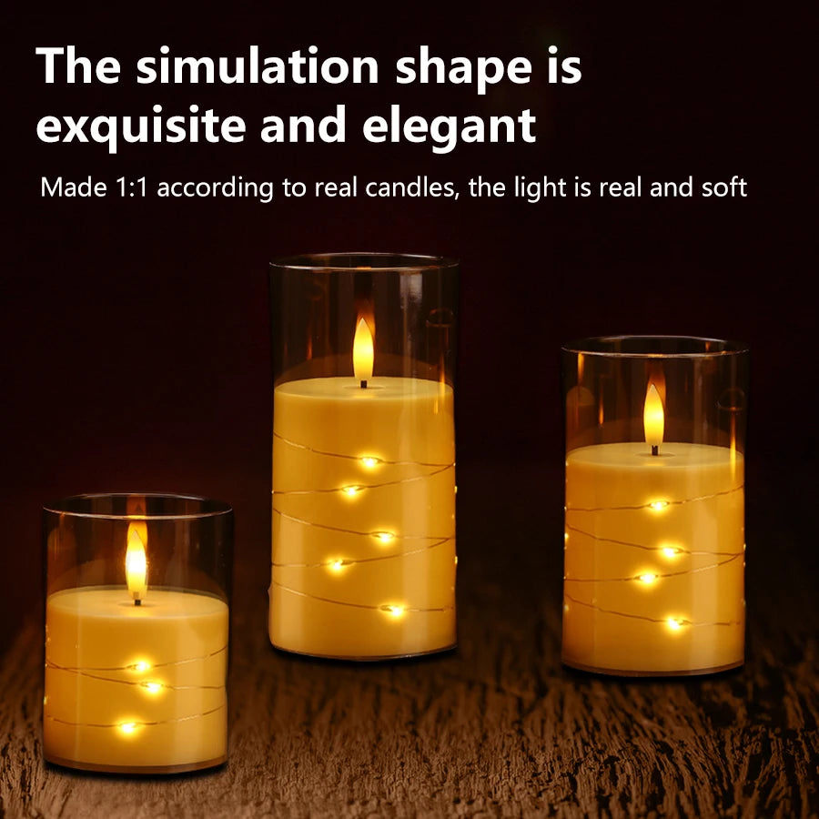 LED Glass Candle Light with Remote Control | Christmas Decoration