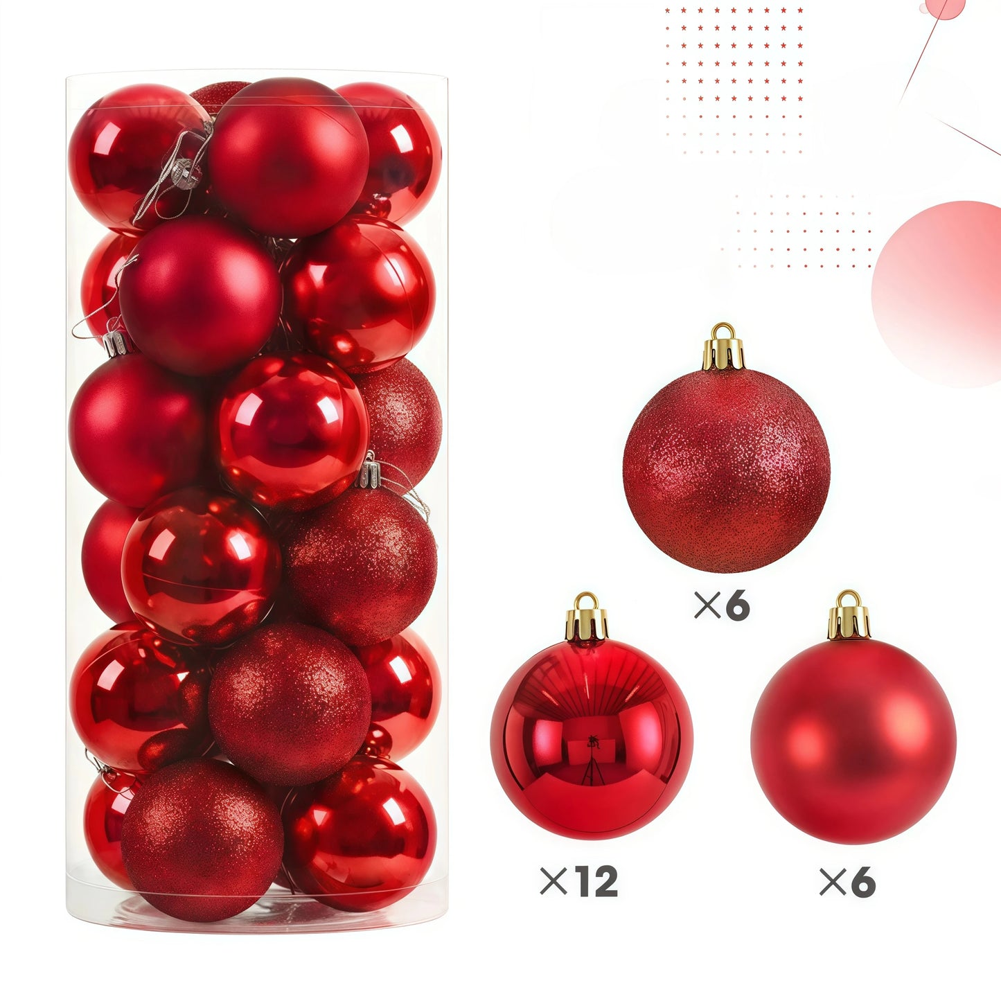 24pcs 3cm Christmas Balls Christmas Decorations