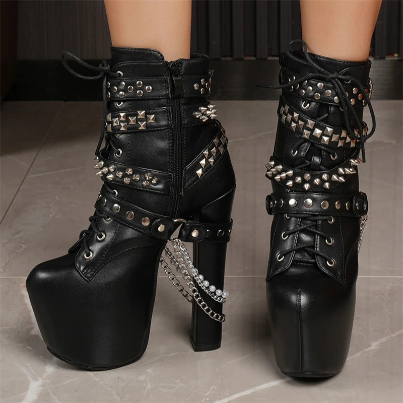Silver Chain Boots