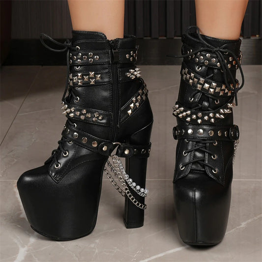 Silver Chain Boots