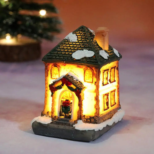 Christmas LED Snow Covered House Decoration