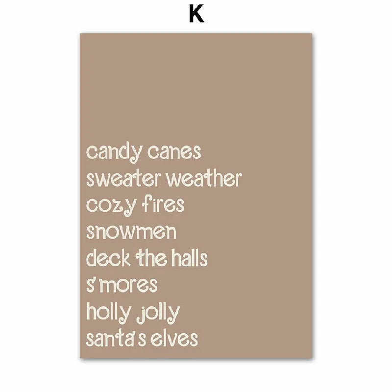 Christmas Modern Holiday Minimalist Xmas Wall Art