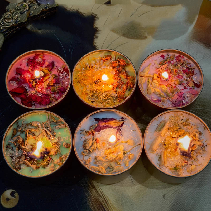 Crystal scented candles | high-end iron cans | dried floral scented candles