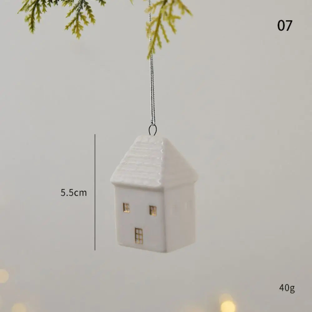 Christmas Ceramic House | Christmas Tree Charms Decoration
