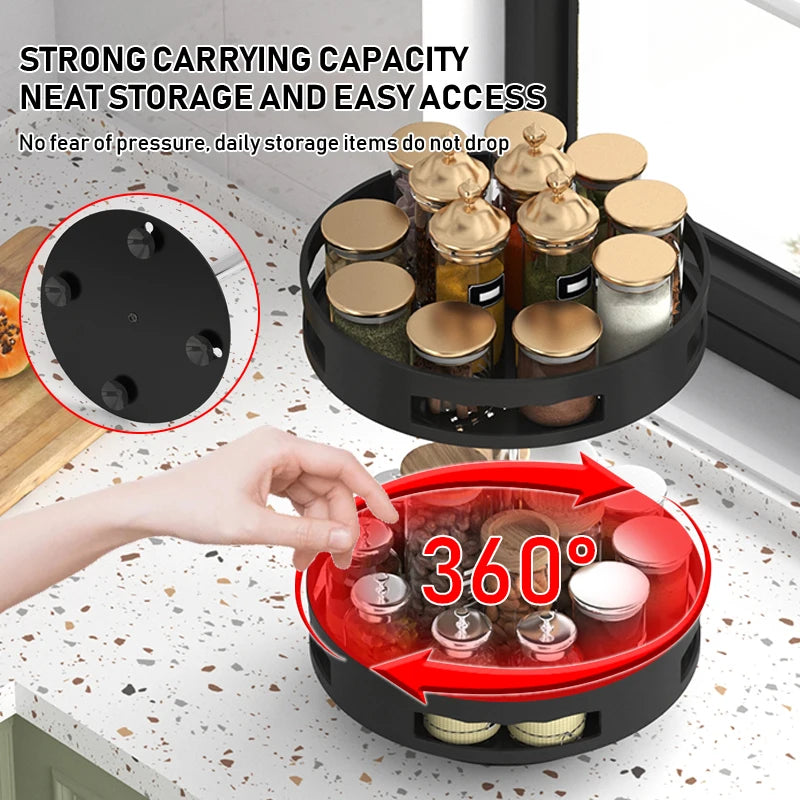 Kitchen multifunctional rotating storage rack