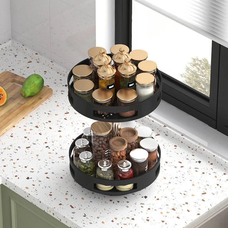 Kitchen multifunctional rotating storage rack