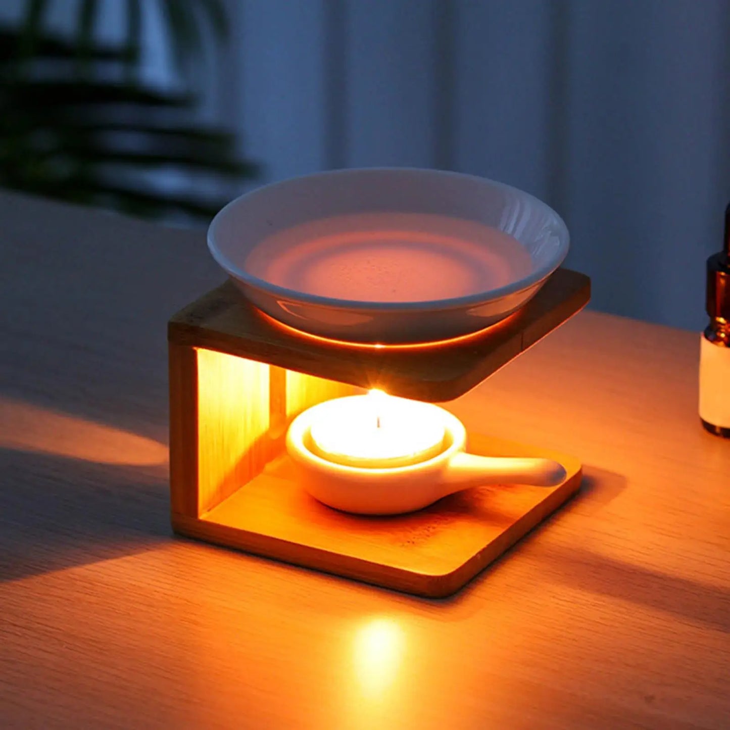 Ceramic Essential Oil Burner with Candle Holder