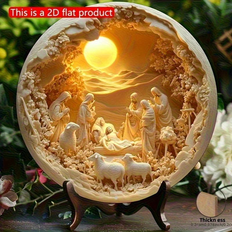 Christmas wooden wall decorations | the Virgin Mary | Joseph | the young Jesus and the shepherds | Christmas wall decorations