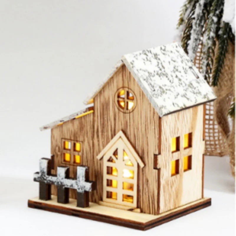 Christmas LED Light | Wooden House Christmas Decorations