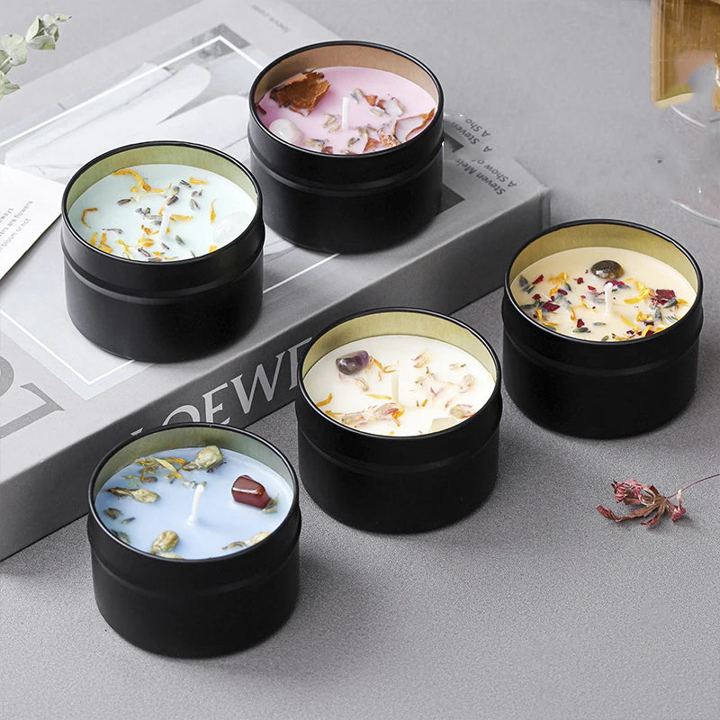 Crystal scented candles | high-end iron cans | dried floral scented candles