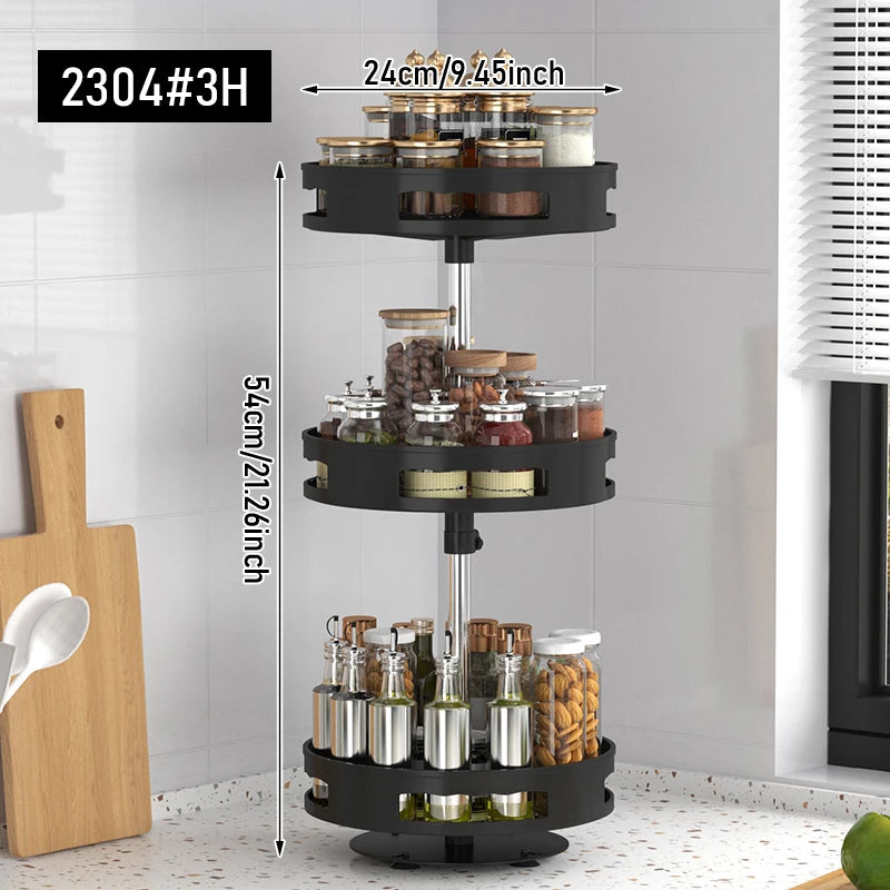 Kitchen multifunctional rotating storage rack
