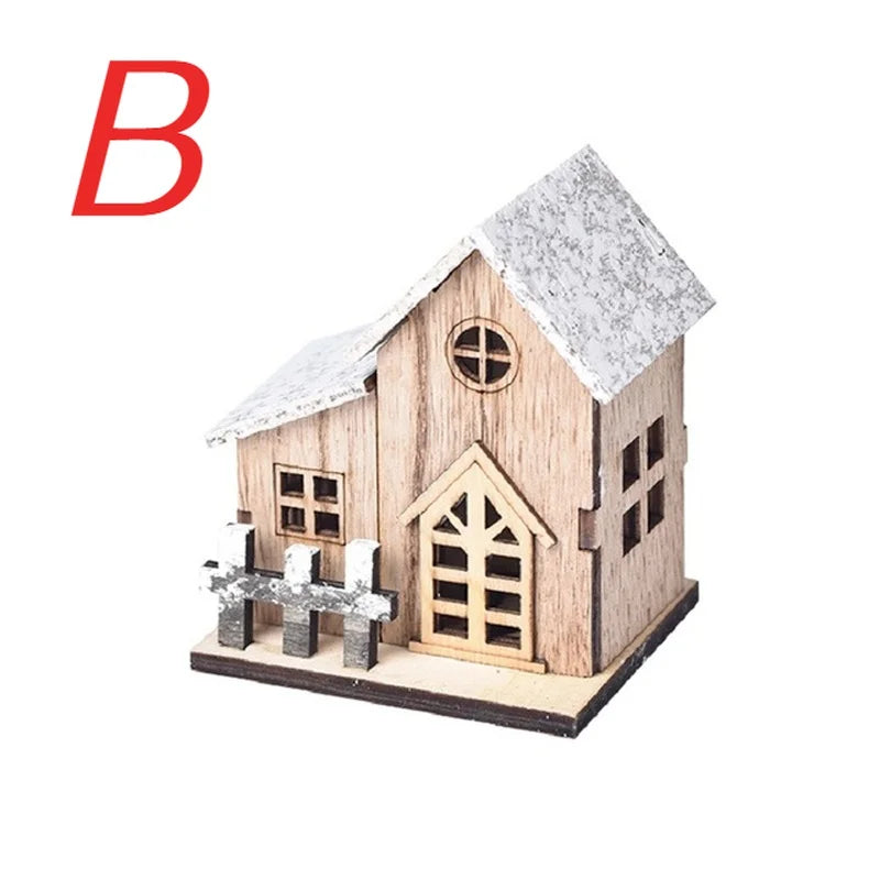 Christmas LED Light Wooden House | Merry Christmas Decorations for Home