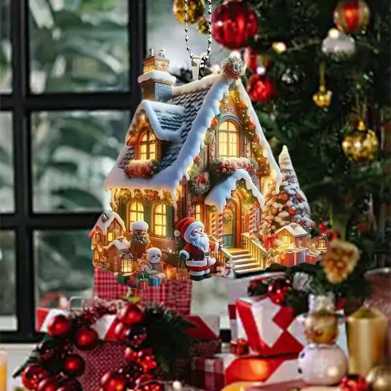 Christmas Snow House | Acrylic Hanging Decoration