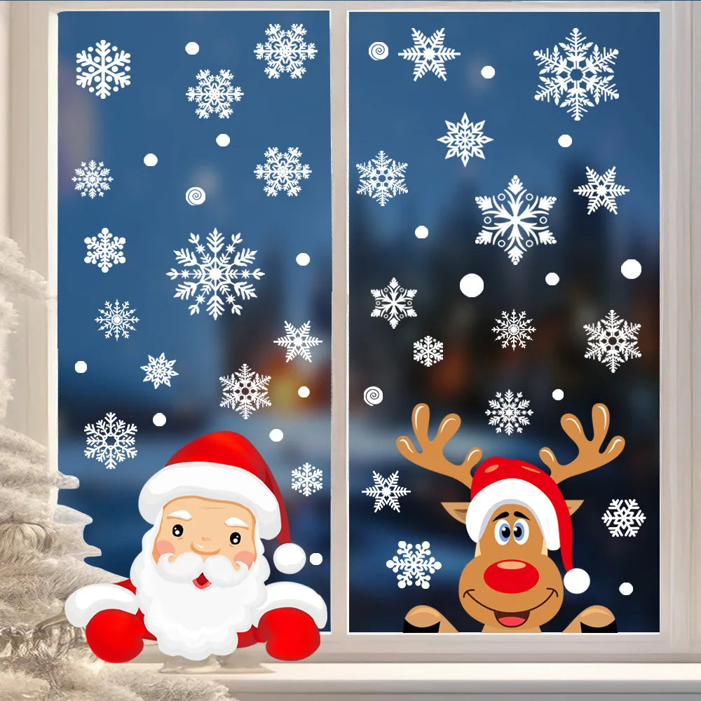 Christmas Window Stickers | Santa Claus Wall Stickers | Merry Christmas Decoration For Home