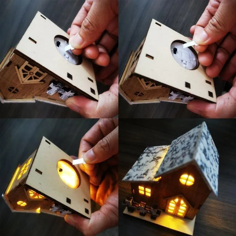 Christmas LED Light | Wooden House Christmas Decorations
