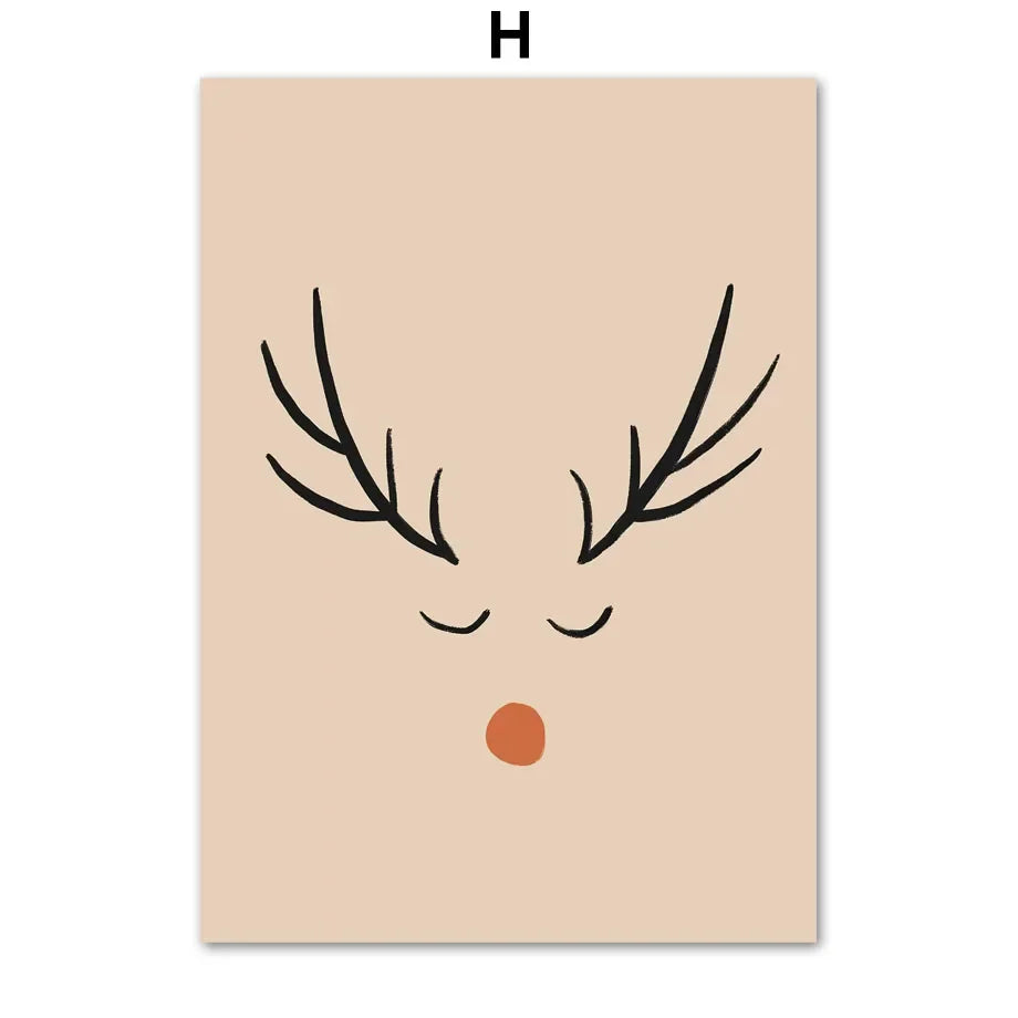 Christmas Modern Holiday Minimalist Xmas Wall Art