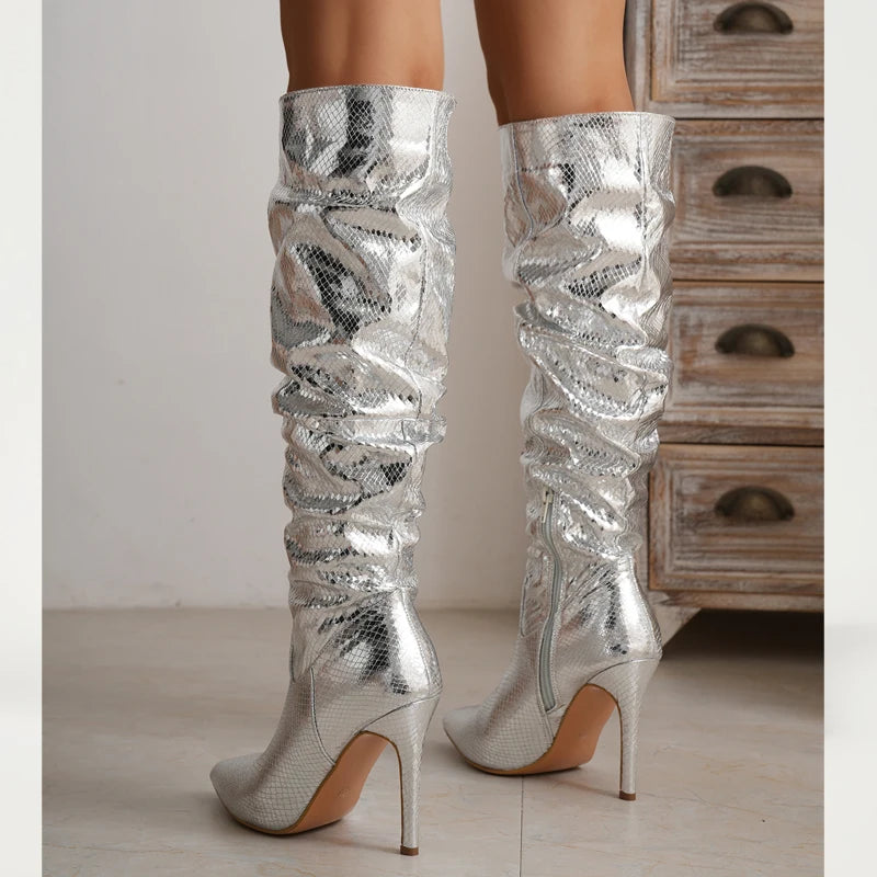 Silver High Boots