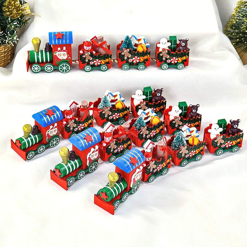 Christmas Wooden Train | Merry Christmas Decorations