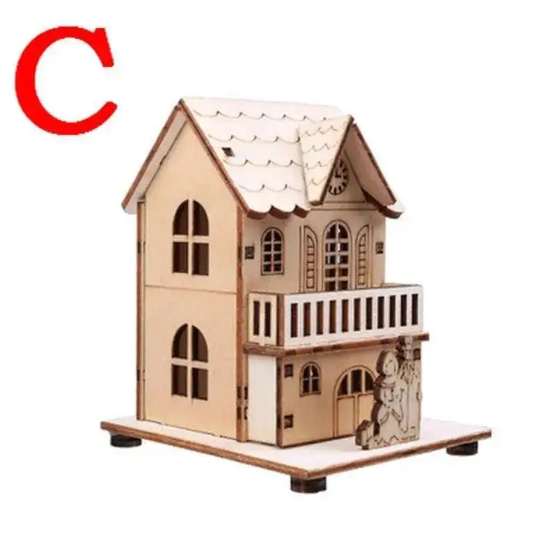 Christmas LED Light Wooden House