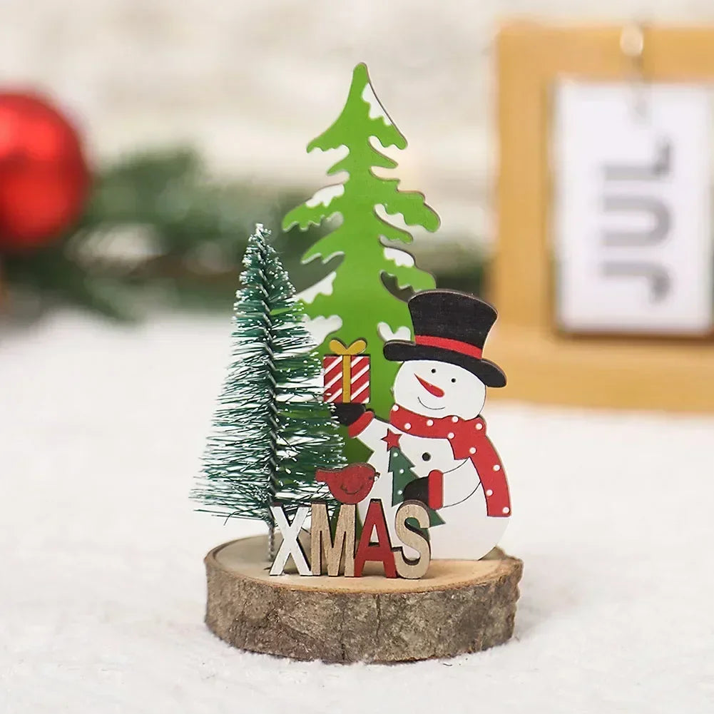 Christmas Wooden Ornaments | Xmas Tree Pendant | Santa Claus Table Decor
