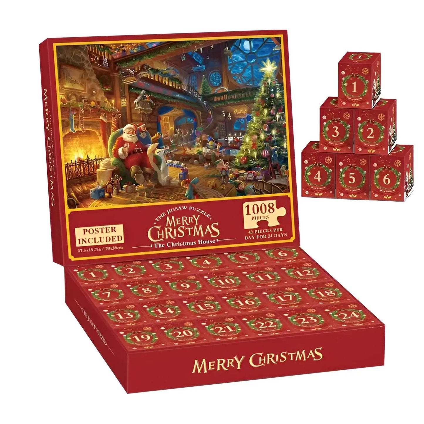 Christmas Countdown 24 Days | Puzzle 1008PCS | Christmas Gift for Children/Adults
