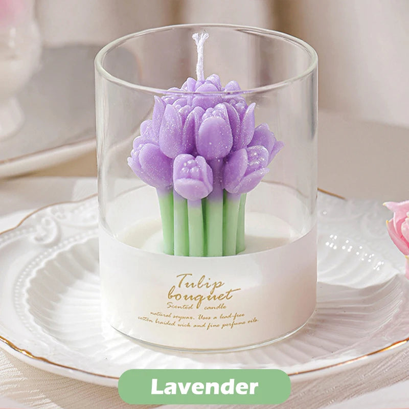 Flower Scented Candles | Multi Color Atmosphere Fragrance | Gift Box