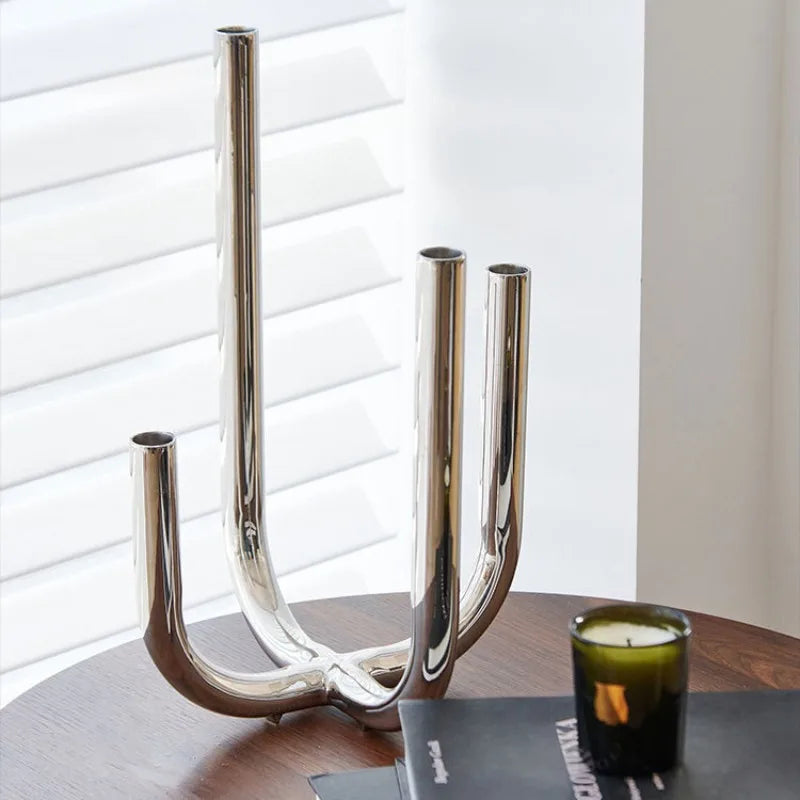 Modern Four Head Metal Candle Holders