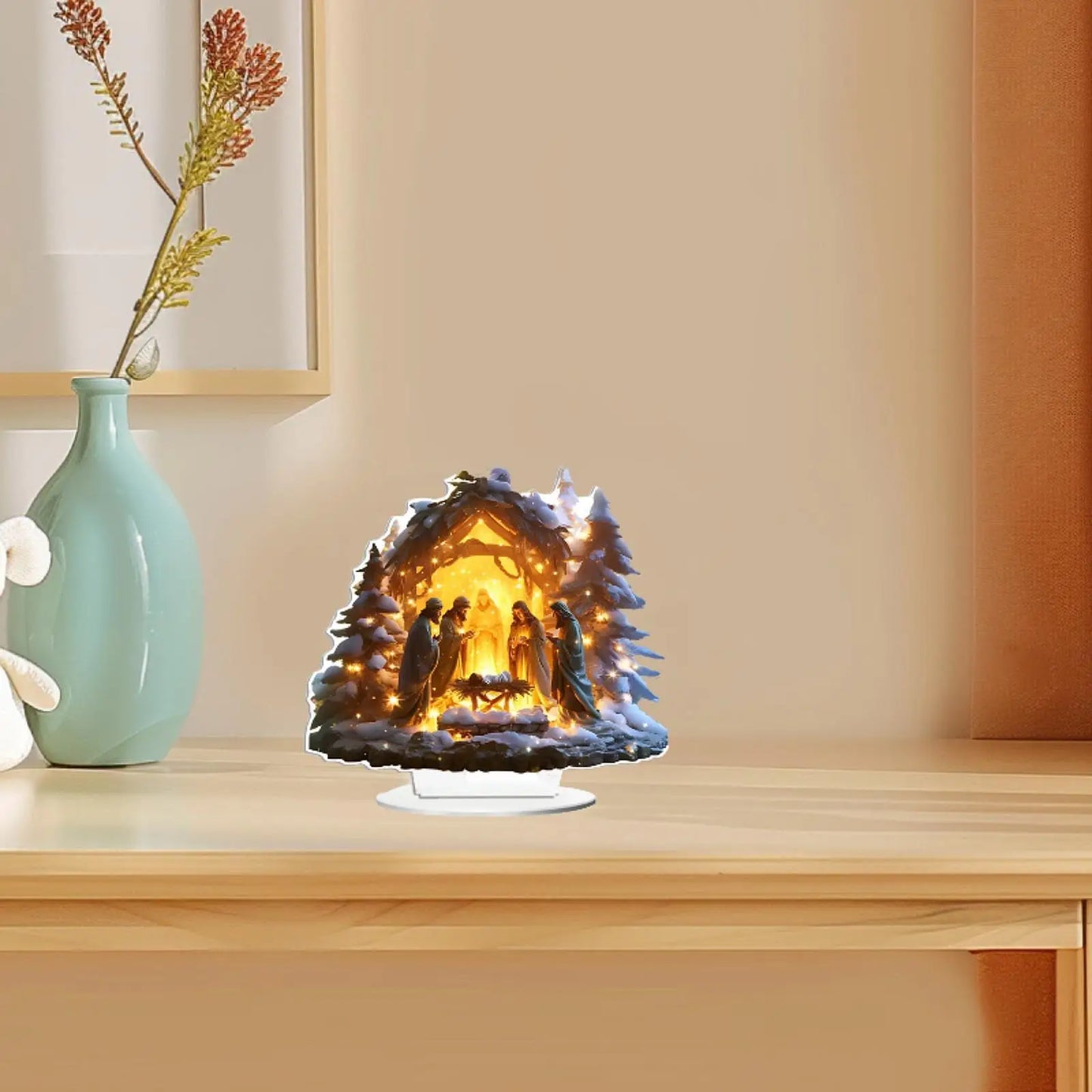 Christmas Nativity Scene | Decorative Holy Family Table Ornament for Christmas Holiday