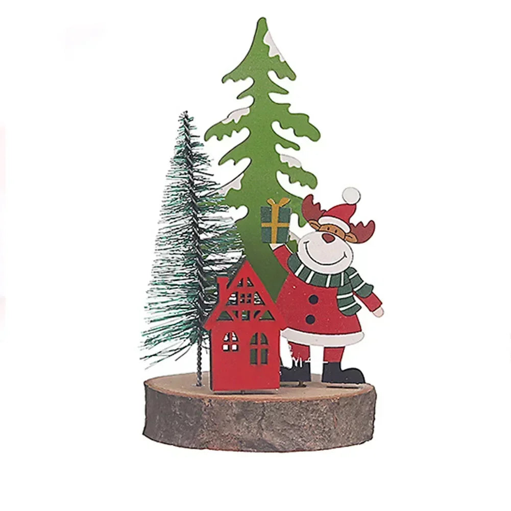 Christmas Wooden Ornaments | Xmas Tree Pendant | Santa Claus Table Decor