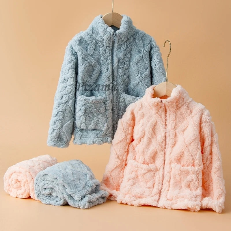 Winter Warm Pyjama Sets Kids Clothing Sets