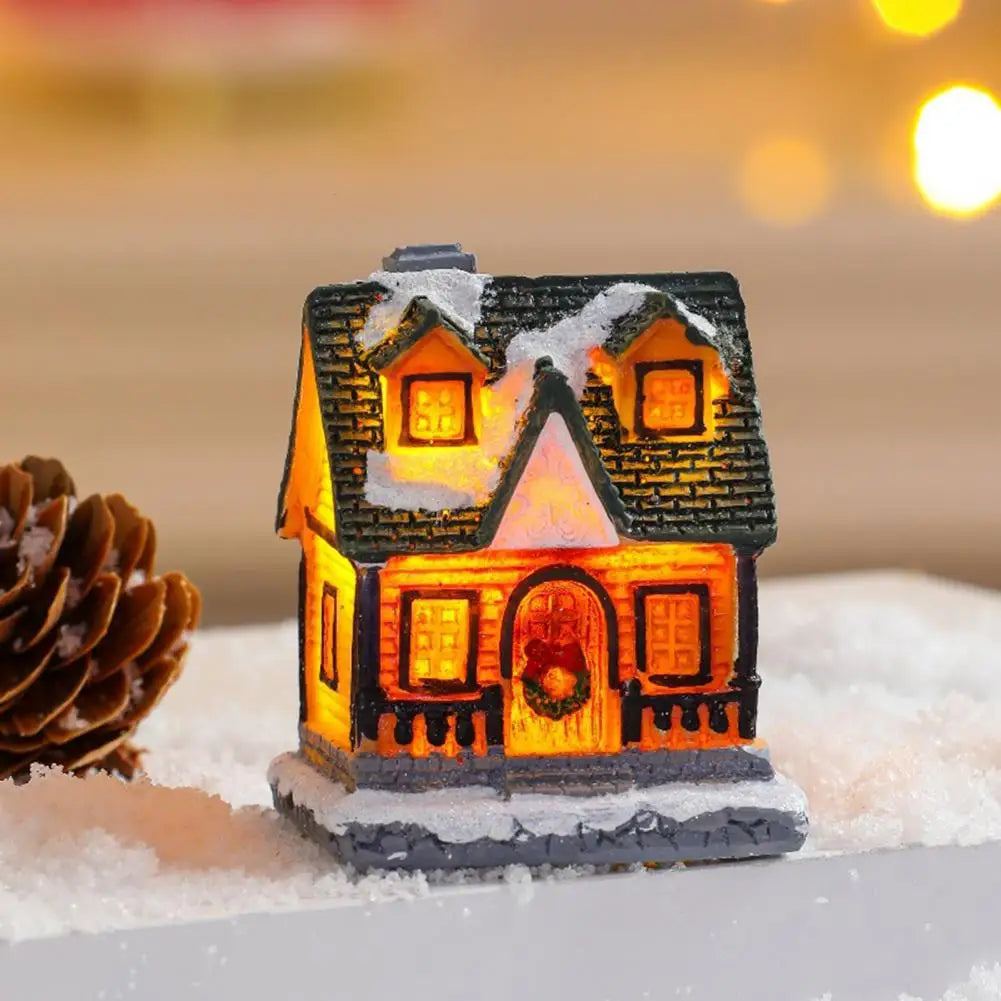 Christmas LED Snow Covered House Decoration