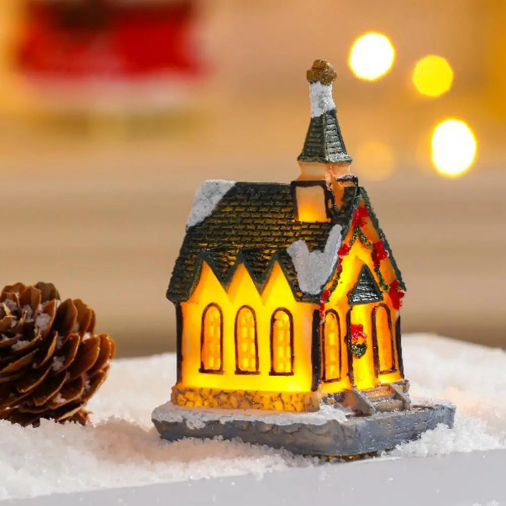 Christmas LED Snow Covered House Decoration