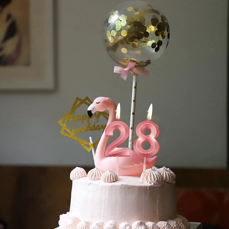 Number Birthday Candles Pink/Blue