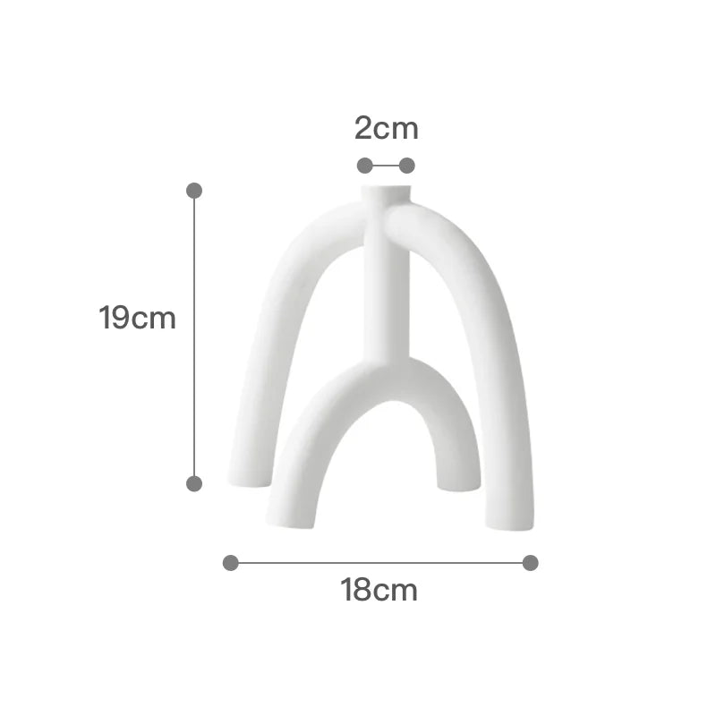 Pure White Geometric Ceramic Candle Holder