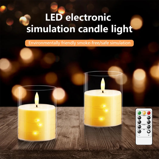 LED Glass Candle Light with Remote Control | Christmas Decoration