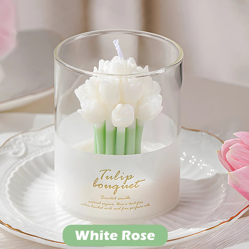 Flower Scented Candles | Multi Color Atmosphere Fragrance | Gift Box