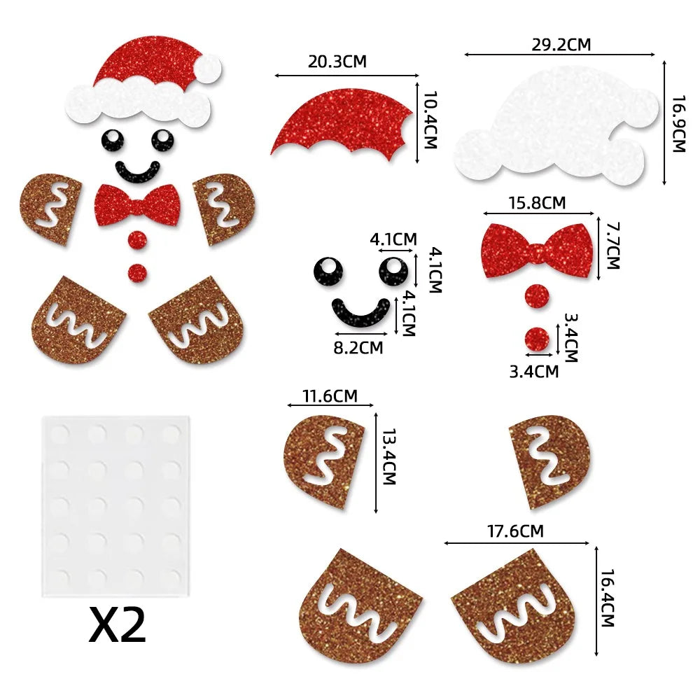 Christmas Decorations Stickers | Snowman | Christmas Tree | Santa Claus | Window Stickers | Door/Wall Stickers