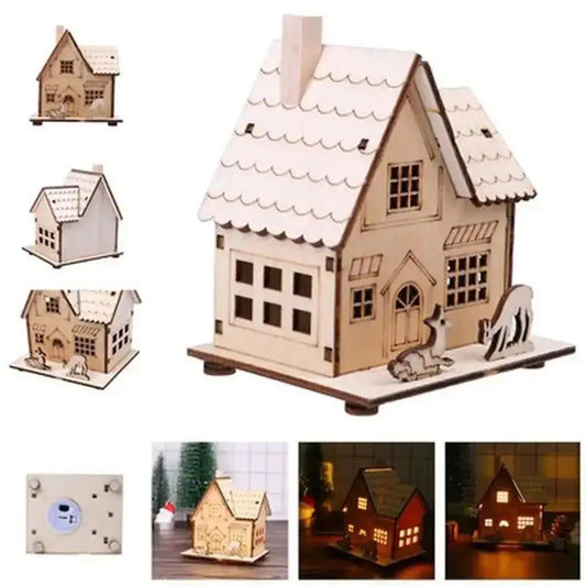 Christmas LED Light Wooden House