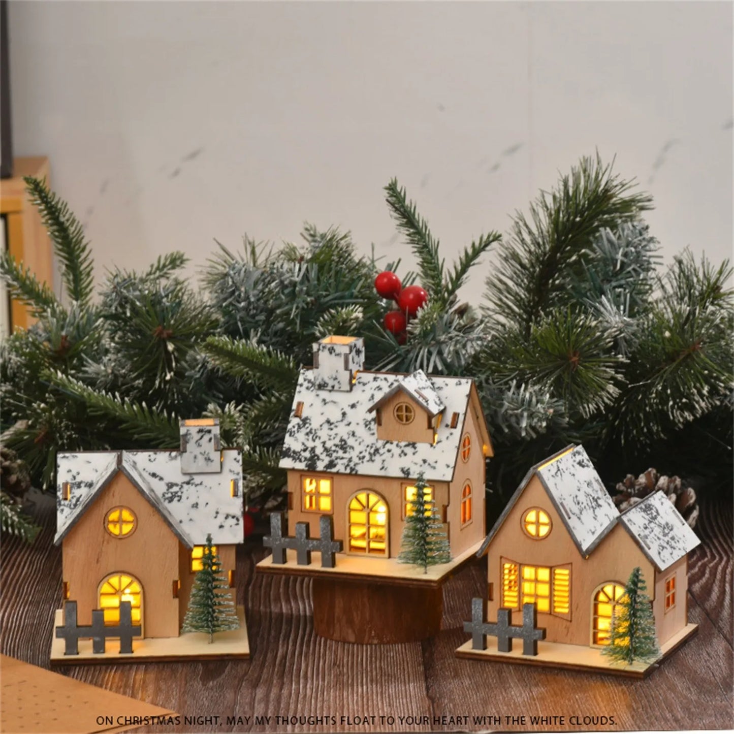 Christmas LED Light Wooden House