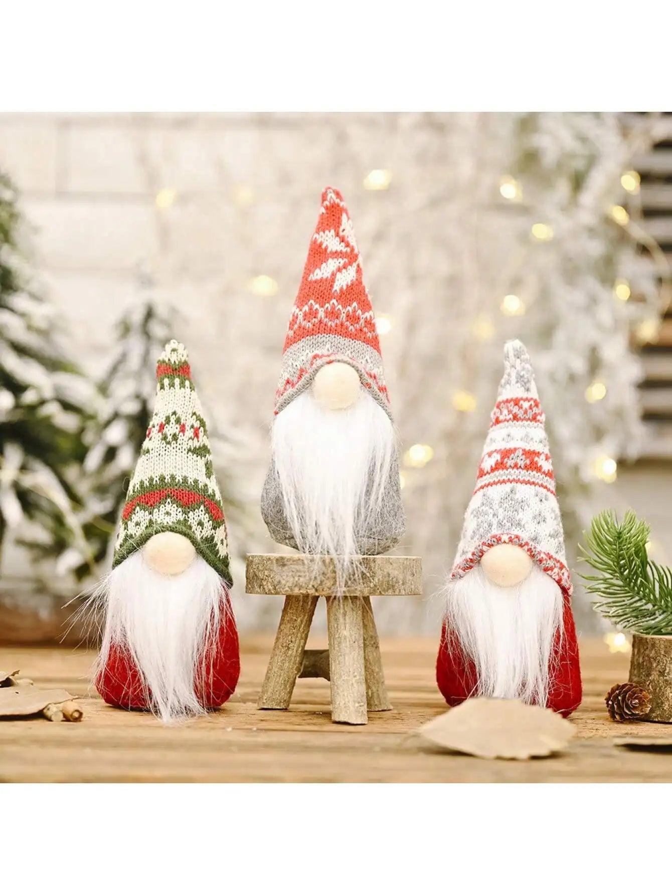 Christmas Decoration Gnome Doll Snowflake Knitted